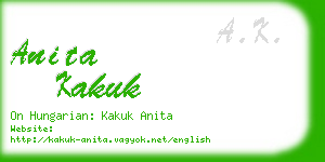 anita kakuk business card